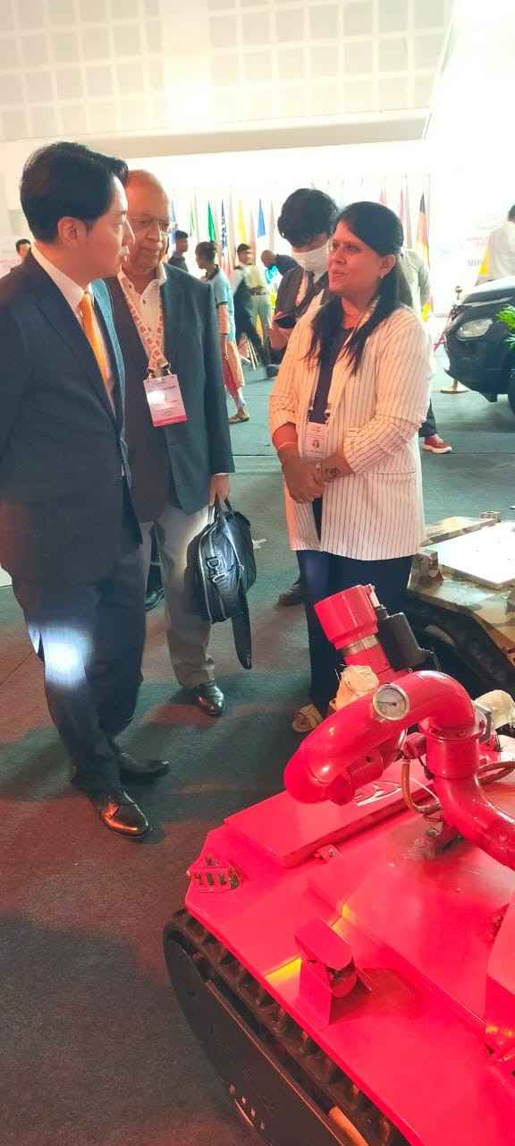 Xena fire fighting with neelima mishra on event - Club First Robotics