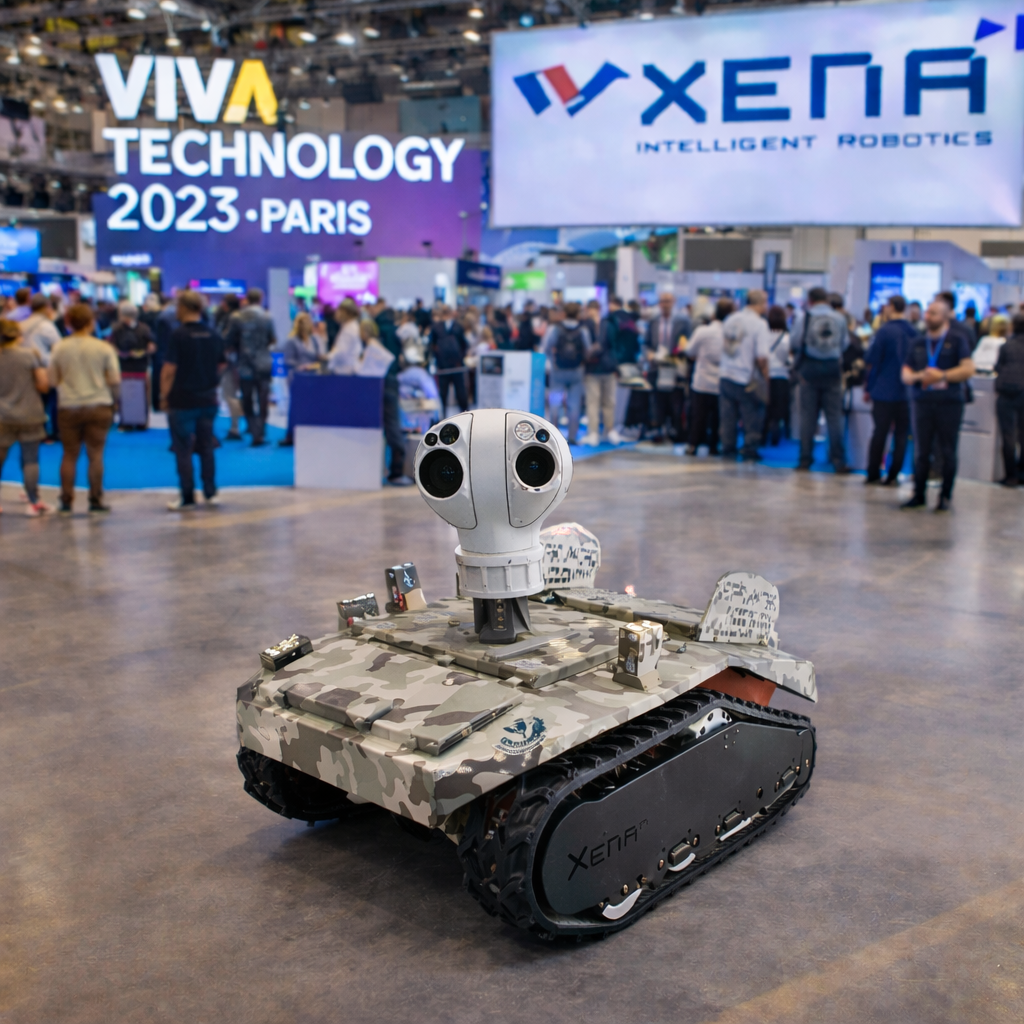 Club First Robotics Tactical Combat Robot at Vivatechnology 2023, Paris